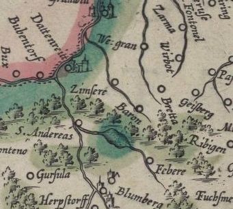 Extrait carte de Mercator, vers 1600